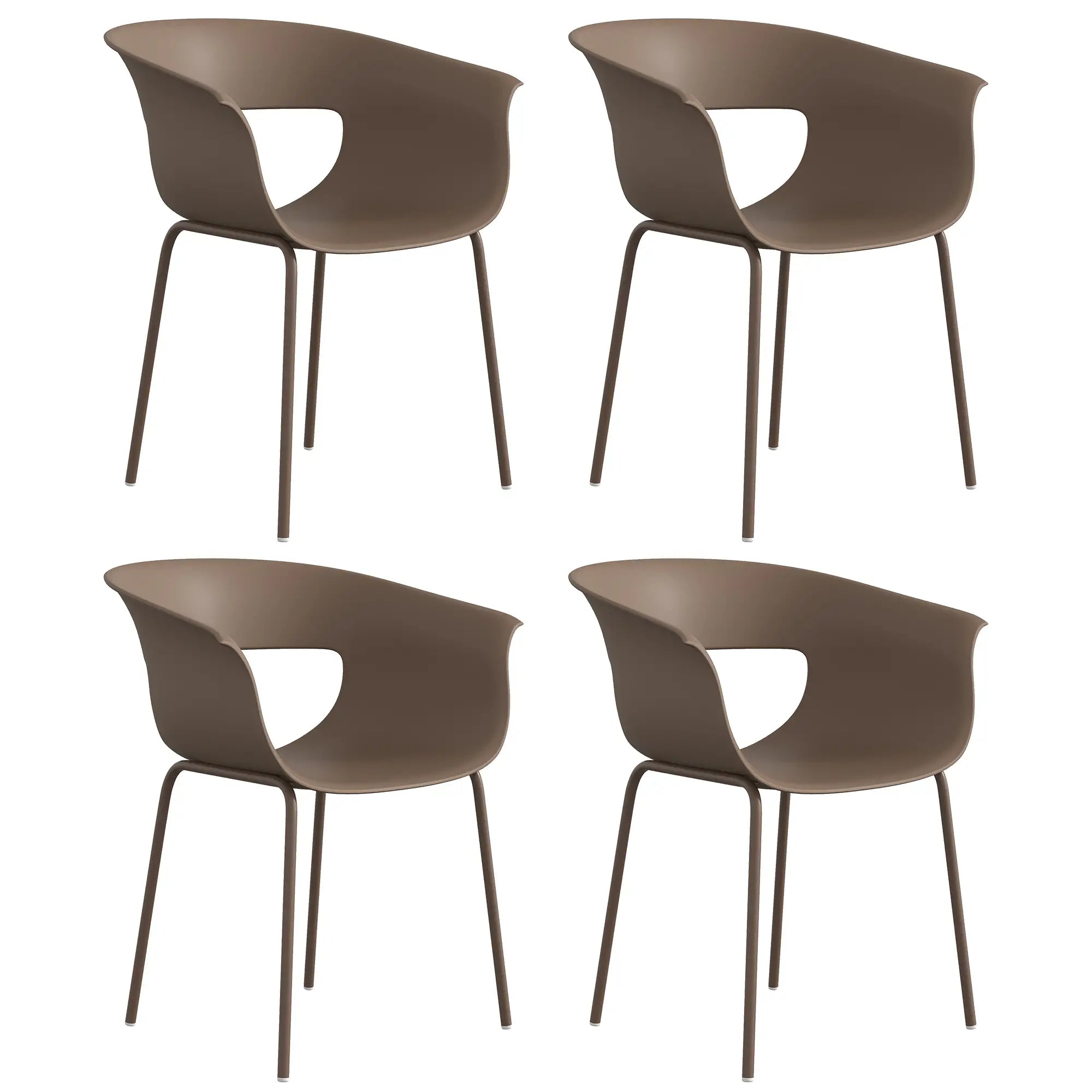 4er-Set Moderne Gartenstühle mit Ergonomischem Design und Armlehnen – Für Balkon und Terrasse