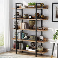 Rustikales 5-stufiges Bücherregal aus Holz und Metall – 180 cm – Industriestil