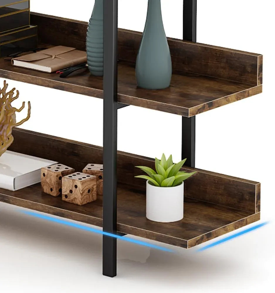 Rustikales 5-stufiges Bücherregal aus Holz und Metall – 180 cm – Industriestil