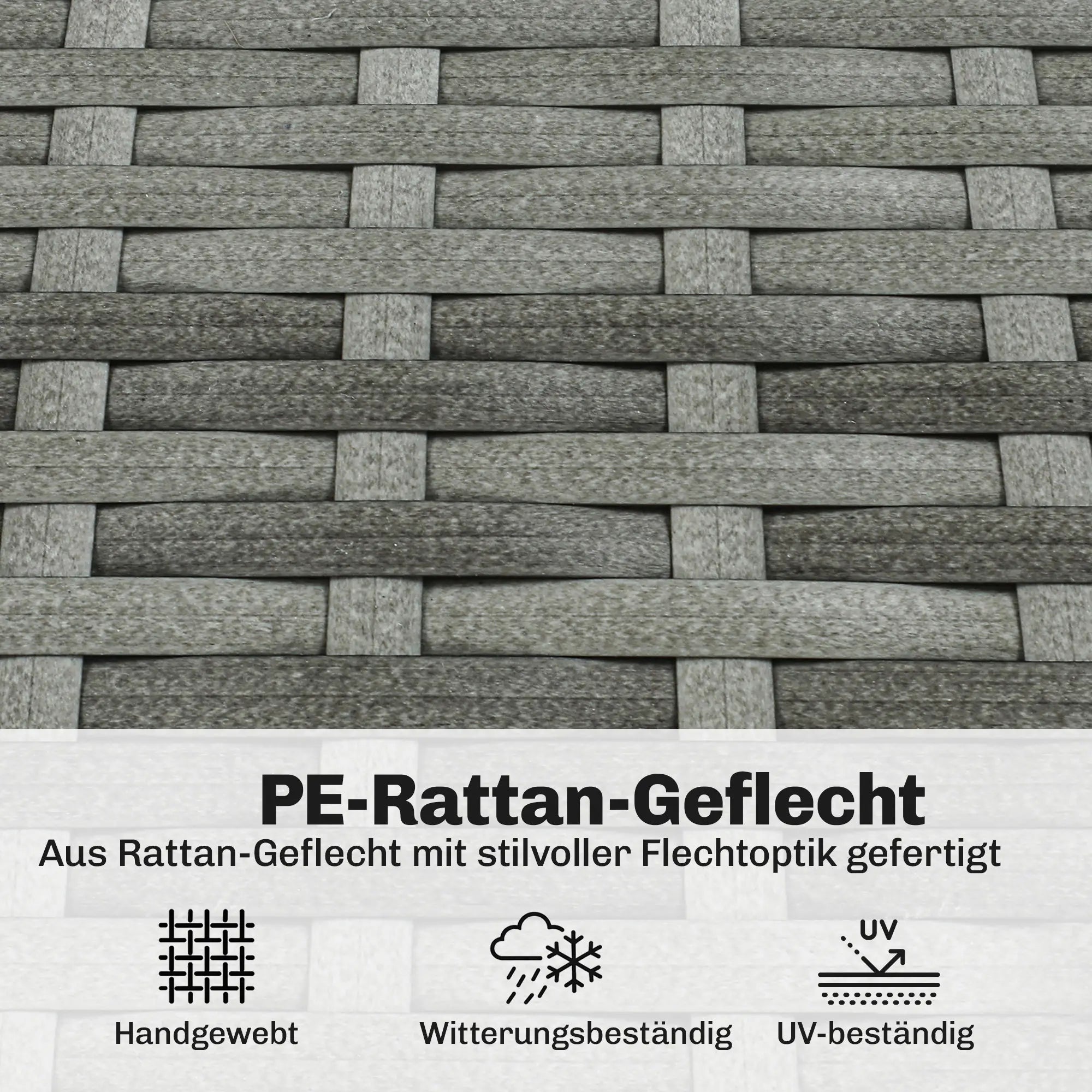 Stilvoller Rattan Gartensessel mit Komfortablem Kissen für den Außenbereich – Grau
